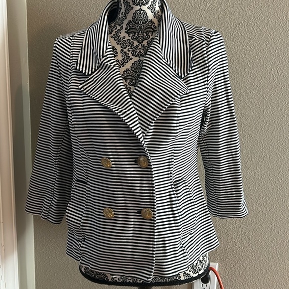 Cabi Blazer Suit jacket, sailor navy anchor buttoned Medium - Picture 1 of 7
